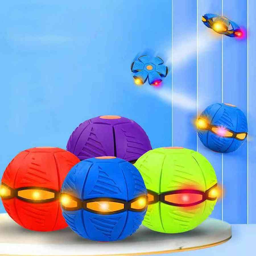 Flying Ufo Flat Throw Disc Ball With Led Light - Toy