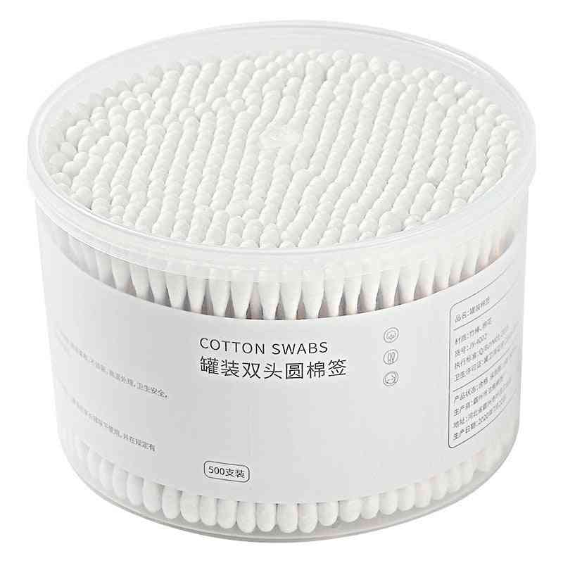 100/500pcs Double-ended Bamboo Cotton Swabs Stick Makeup Remover Ears Cleaning Health Care Household