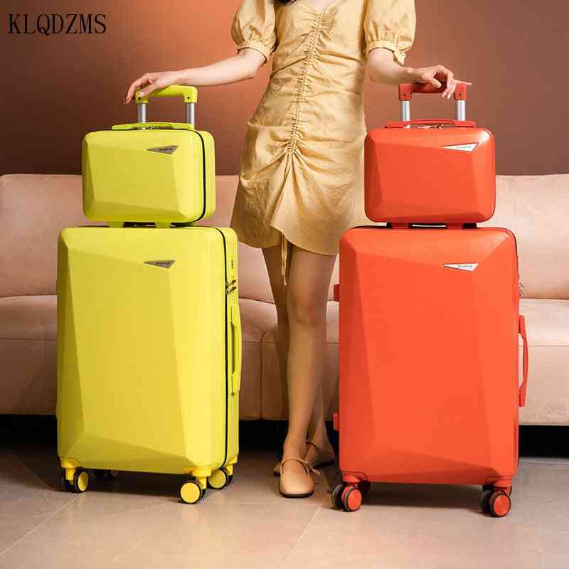 Klqdzms 20’’22’’24’’26 Inch Vintage Suitcases With Wheeled Trolleys