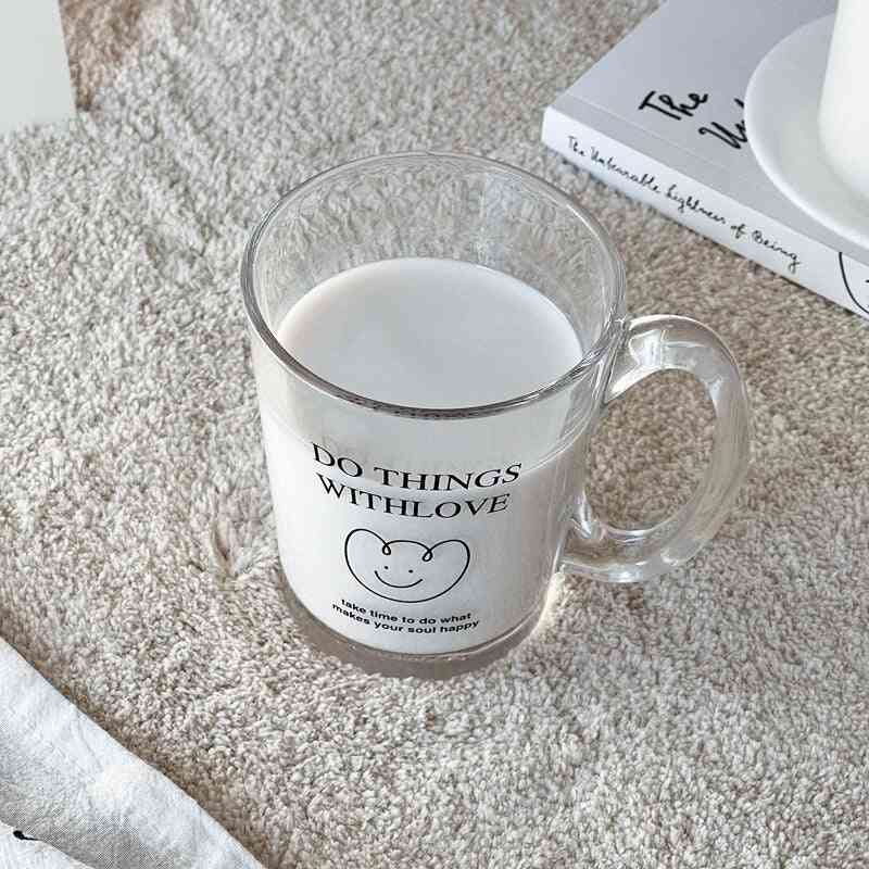 300ml Lead-free Smiley Printed Glass Cup