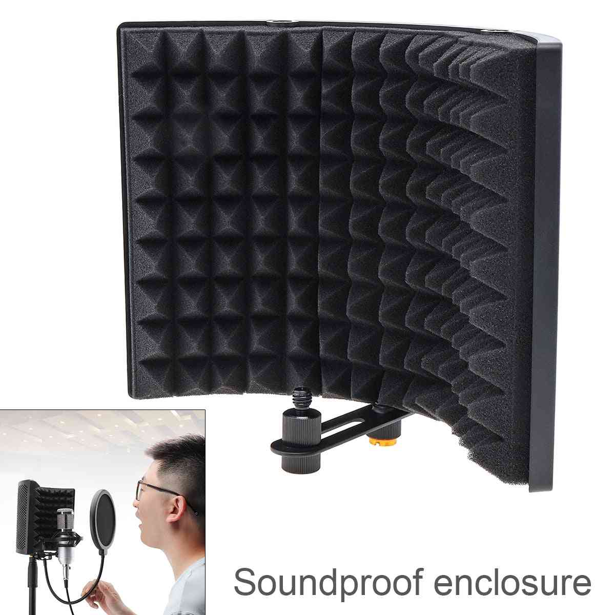 Plastic Microphone Isolation Shield 3 Panel Curved Surface Wind Screen