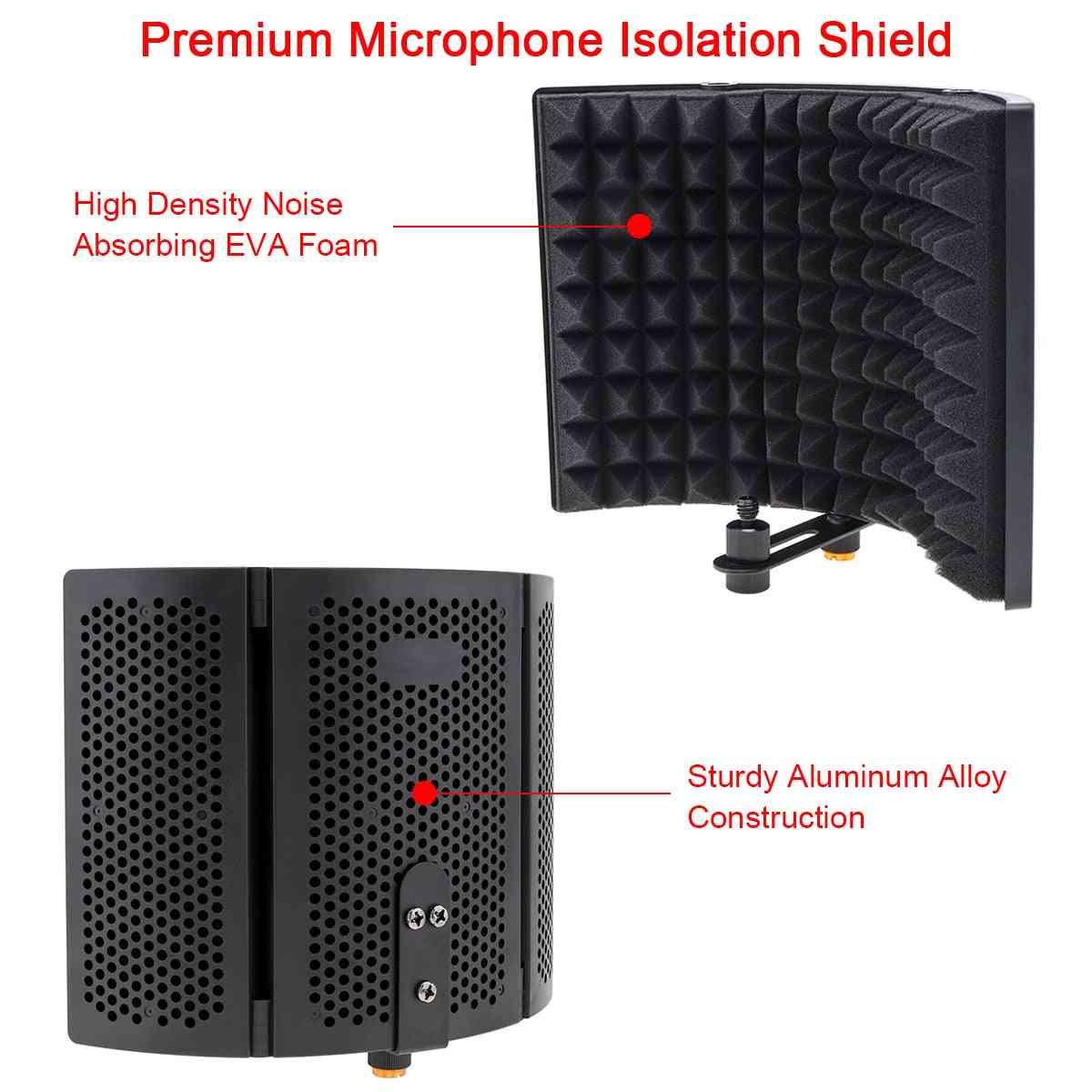 Plastic Microphone Isolation Shield 3 Panel Curved Surface Wind Screen
