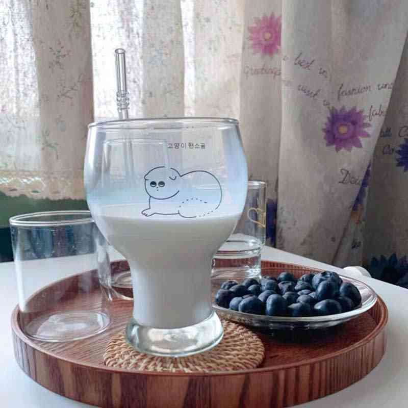 Transparent Milk Juice Coffee Glass Mug