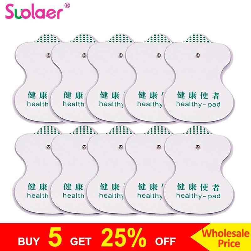 10pcs/lot Healthy Pad Electrodos Electrode Massage Pads Cable For Digital Tens Acupuncture Device Body Massager Therapy Machine