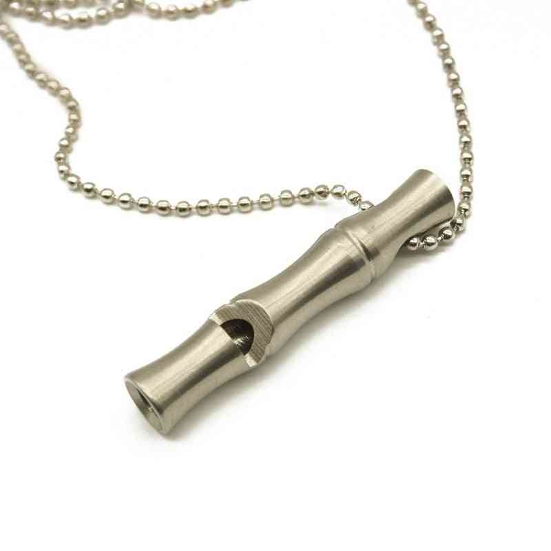 Stainless Steel Whistle With Chain Survival  Emergency Cheerleading Whistle