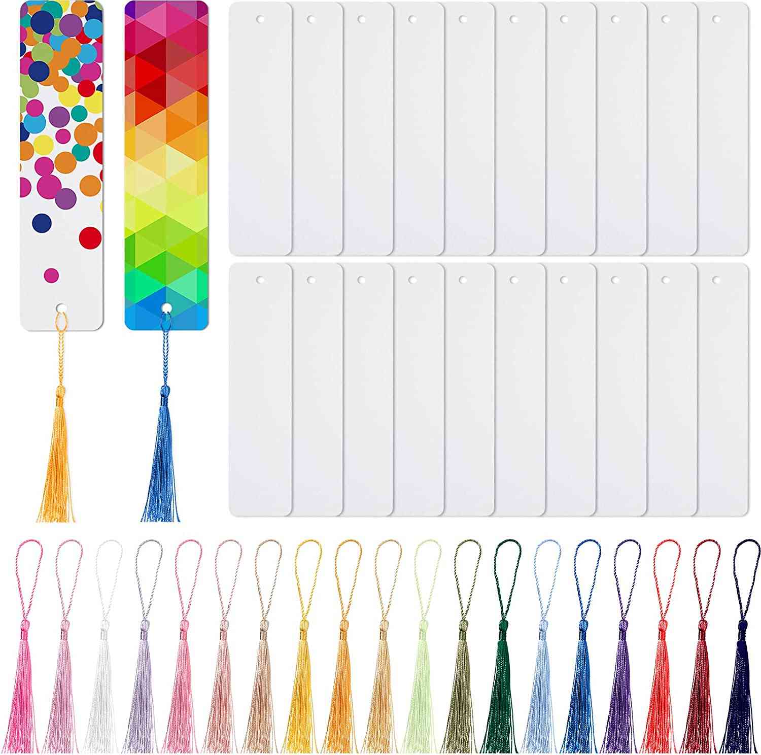 Sublimation Metal Blank Bookmarks With Hole And Tassels