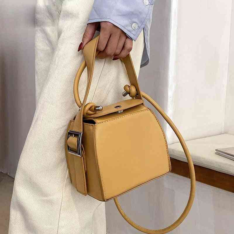 Pu Leather Shoulder Messenger Bags Solid Color Small Clutch Bag Purses Female