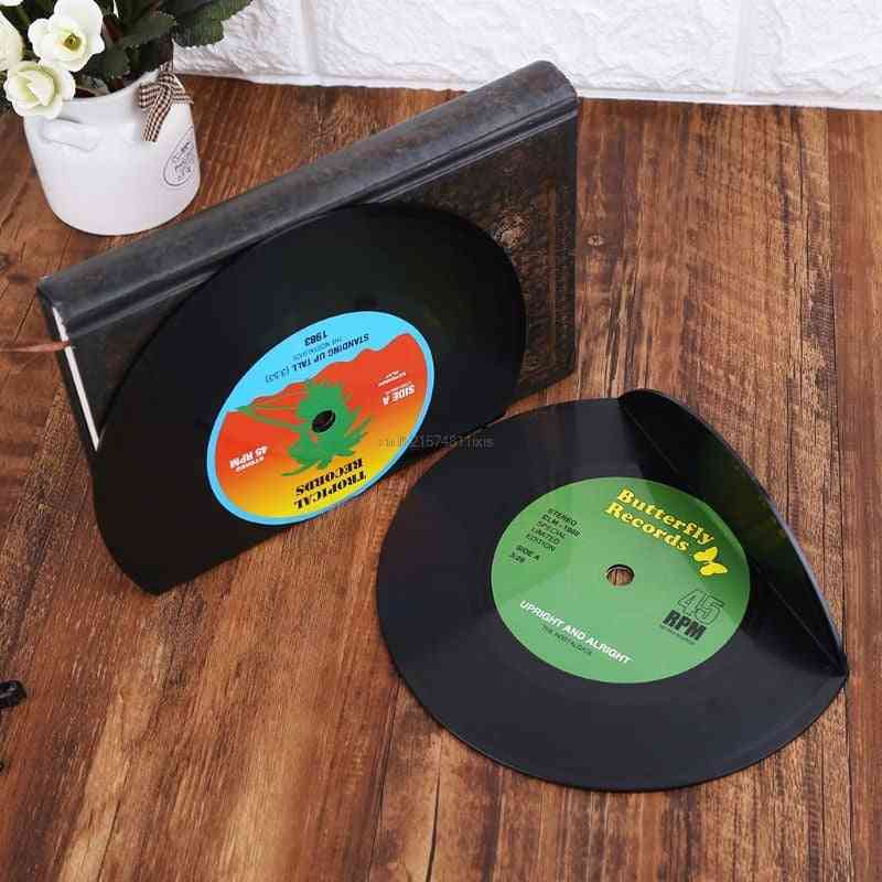 New 2pcs Creative Record Shape Bookends