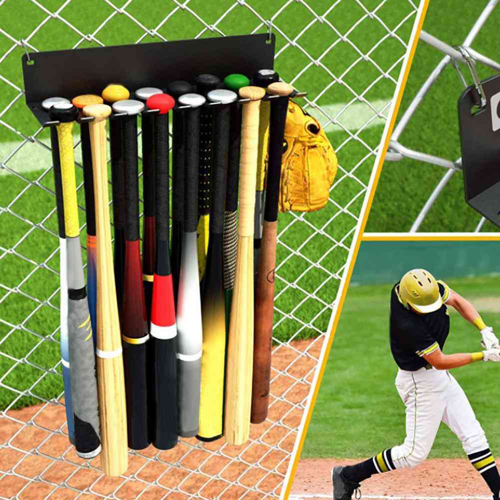 Metal Bat Storage Rack, Wall-mounted Baseball Display Holder