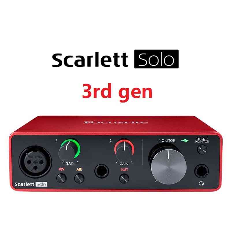 Scarlett Solo (3rd Gen) Usb Audio Interface Sound Card Ad-converters For Recording