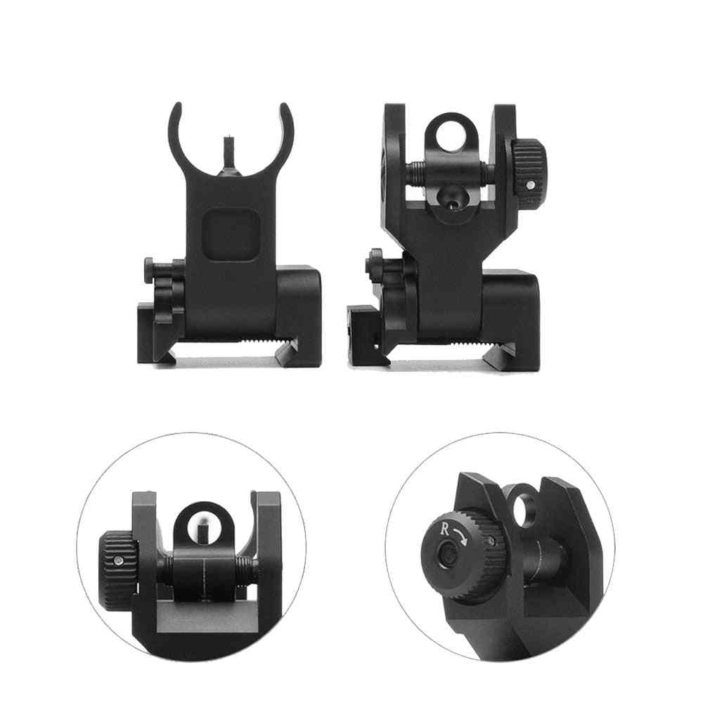 Tactical Hunting Iron Low Flip Up Front Rear Sight Set