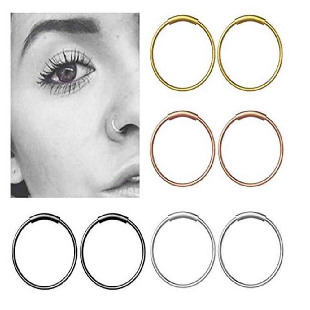 Fashion Surgical Steel Nose Hoop Nose Ring Stud Punk Style Body Piercing Jewelry Nose Lip Cartilage Tragus Helix Ear Piercing