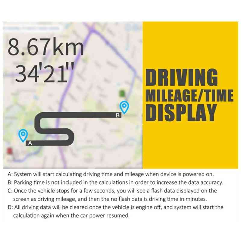 Digital hastighetsvisning mph över hastighet bilklocka för alla fordon