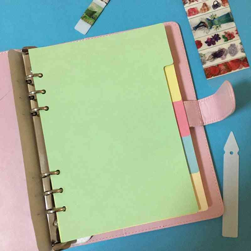 Solid Color Binder Index Divider For Loose Leaf Notebook Scrapbook Planner