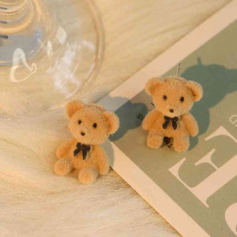 Cute Plush Bear Pendant Necklace For