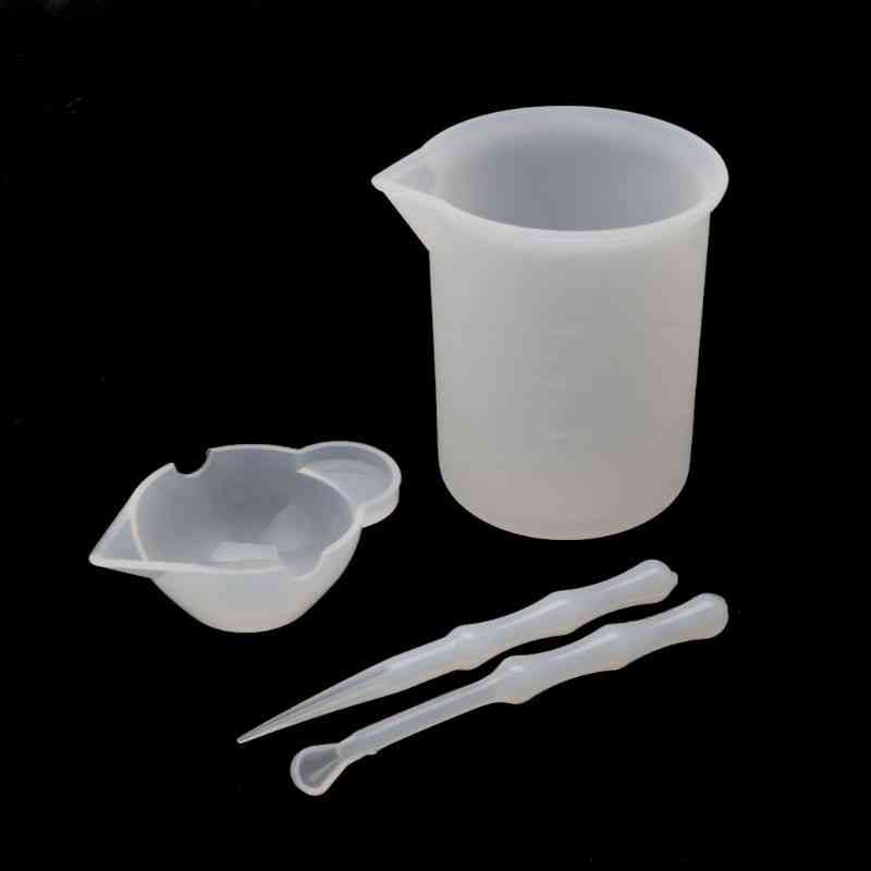 Reusable Washable Silicone Resin Mixing Measuring Divided Cups Tools