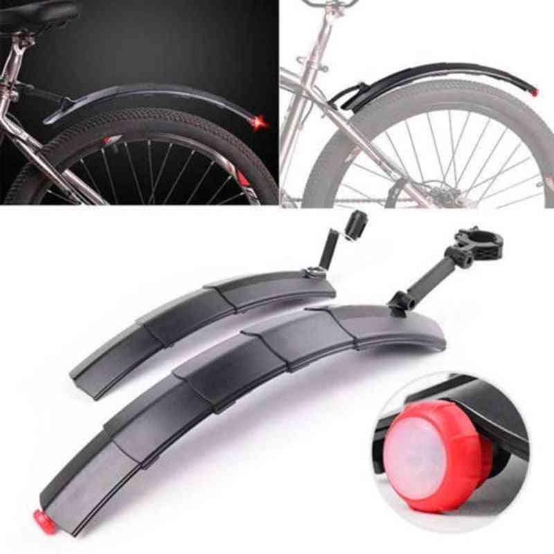 Telescopic Folding Bicycle Fender Set With Taillight