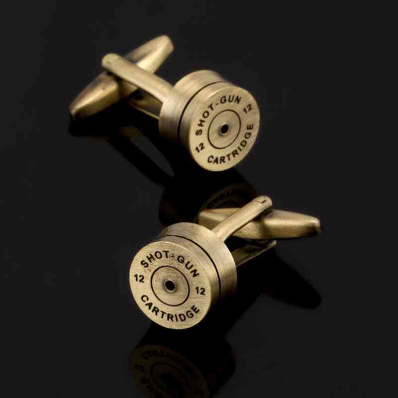 High Quality Bronze And Gold Bullet Cufflinks