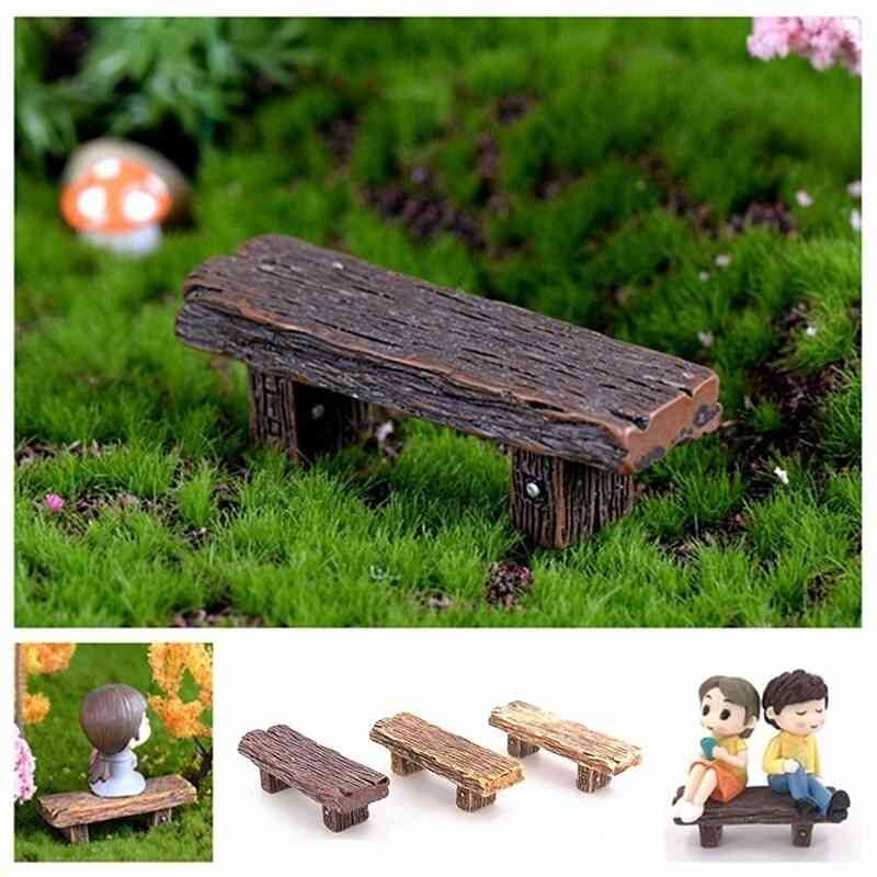 Wooden Benches Miniature Landscape Ornaments Garden Dollhouse