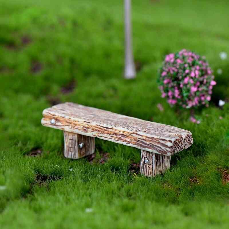 Wooden Benches Miniature Landscape Ornaments Garden Dollhouse