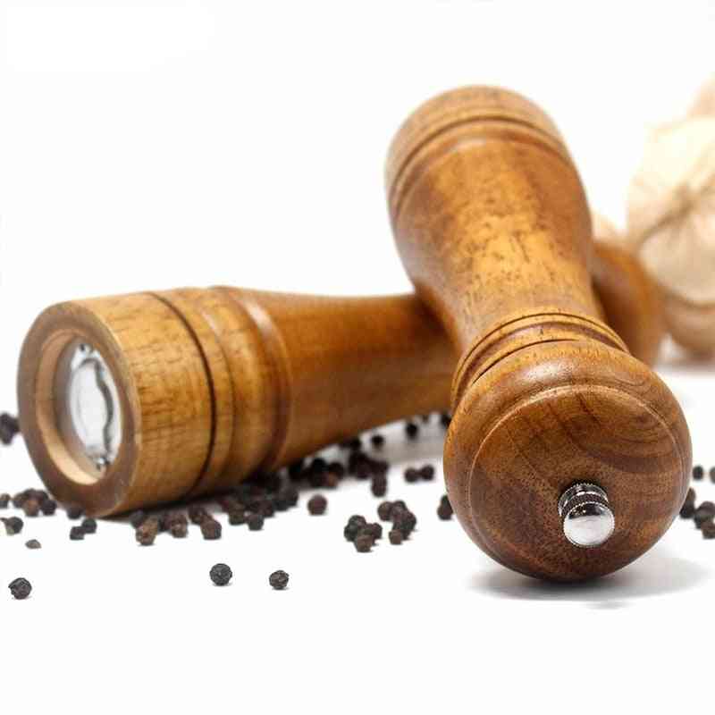 Solid Wood Spice Pepper Mill With Strong Adjustable Ceramic Grinder