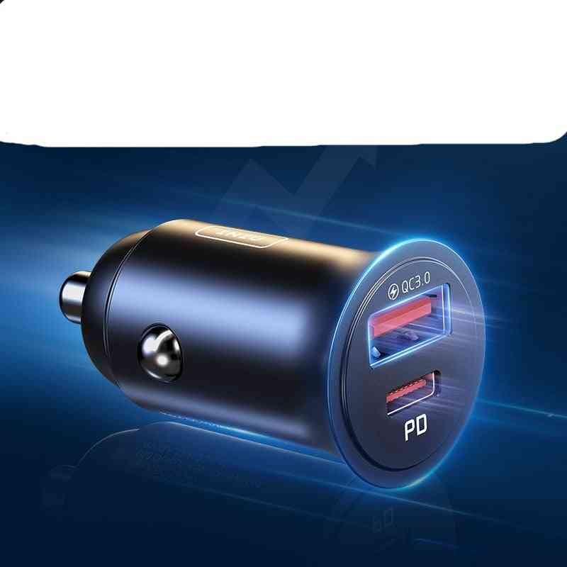 Iniu Pd 60w Car Charger 5a Dual Usb Led Qc Fast Charge Type C Phone Adapter