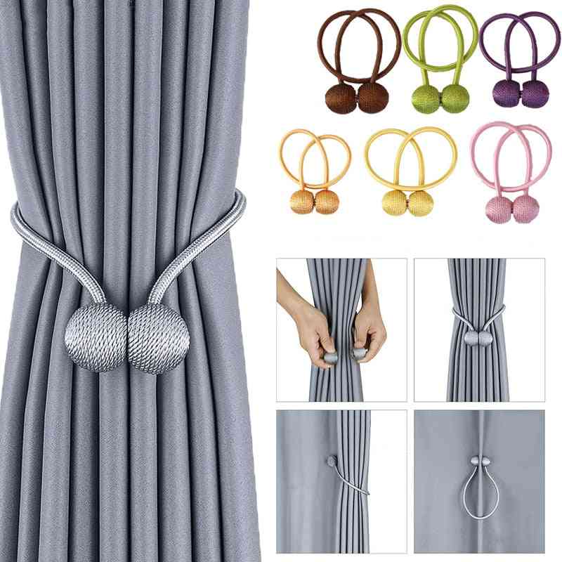 Magnetic Pearl Ball Tie Backs Buckles Clasp Clips Curtain Hook