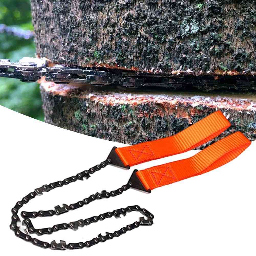 Portable Survival Chain Saw Chainsaws Camping Hiking Tool Pocket Hand Tool Pouch Outdoor Pocket Chain Saw Woodworking Tools