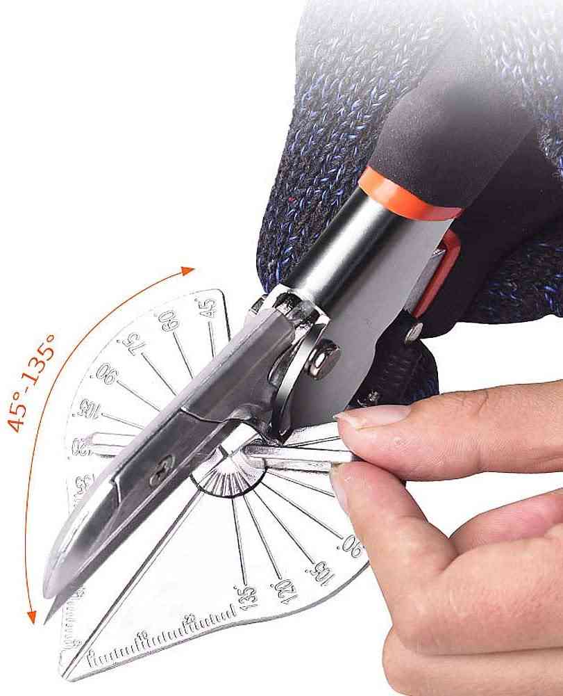 Multi-angle Bevel Scissors Angle Shear 45-135 Degree Angle Mitre Siding Wire Duct Cutter With 10 Replacement Blades And Spanner