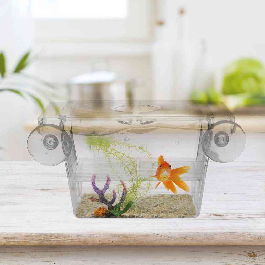 Transparent Acrylic Fish Tank Breeding Box Aquarium Hatchery Incubator Holder