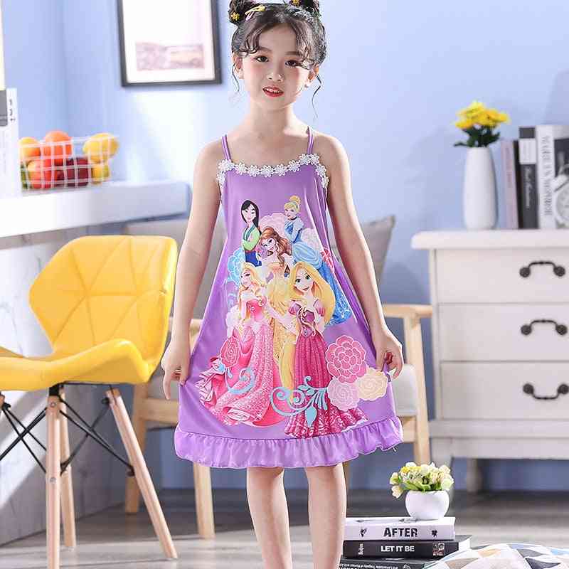 Girls Princess Short Sleeve Sleepwear Nightgown