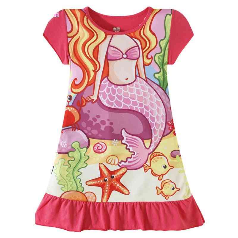 Anna Elsa Printing Sleepwear Mermaid Nightgowns