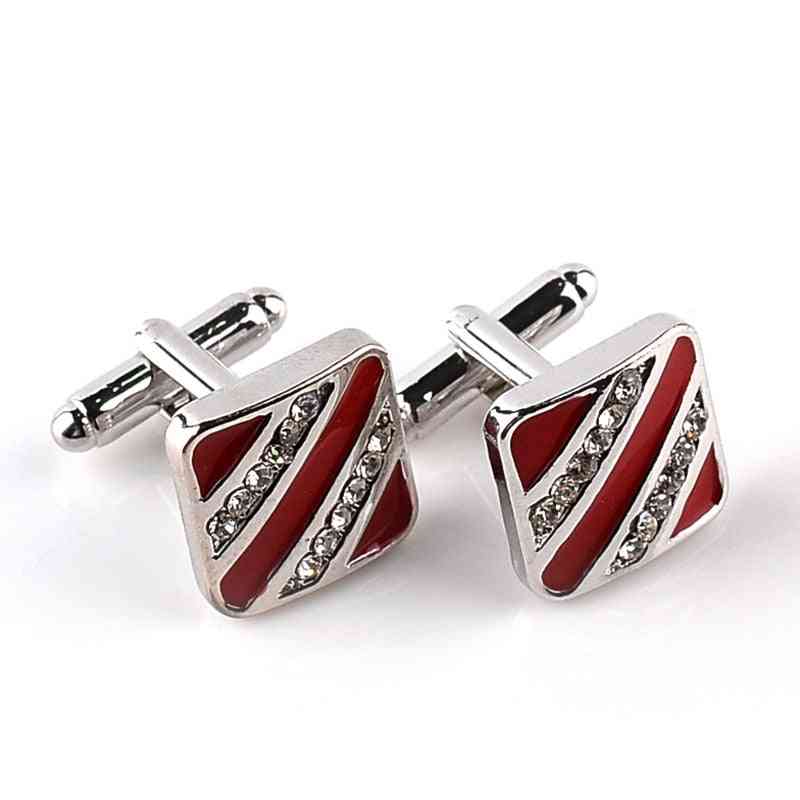New Fashion Two-color Square Simple Cufflinks Mens