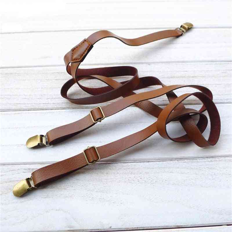 Leather Clamp Strap  Suspenders And Women