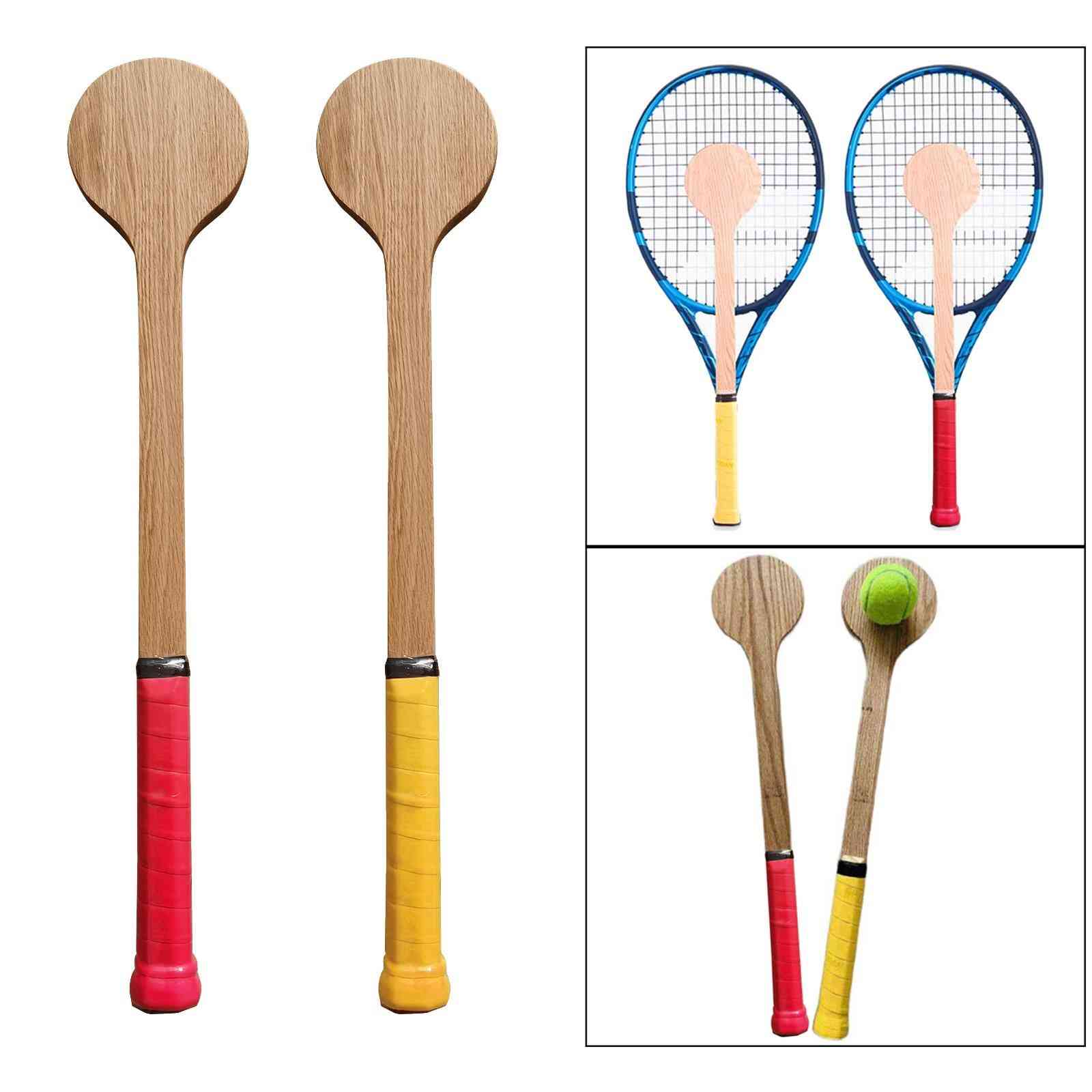Tennis Sweet Spot Racket Wooden Tennis Spoon Swing Training Hitting Equipment Gea