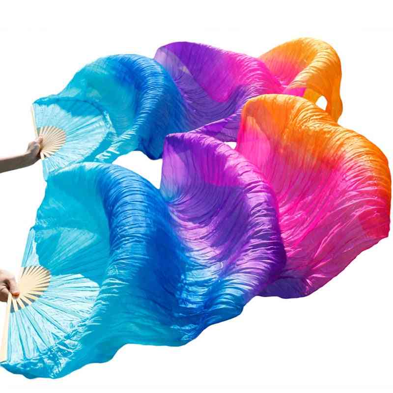 Imitation Belly Dance Silk Fan Veil Set-b