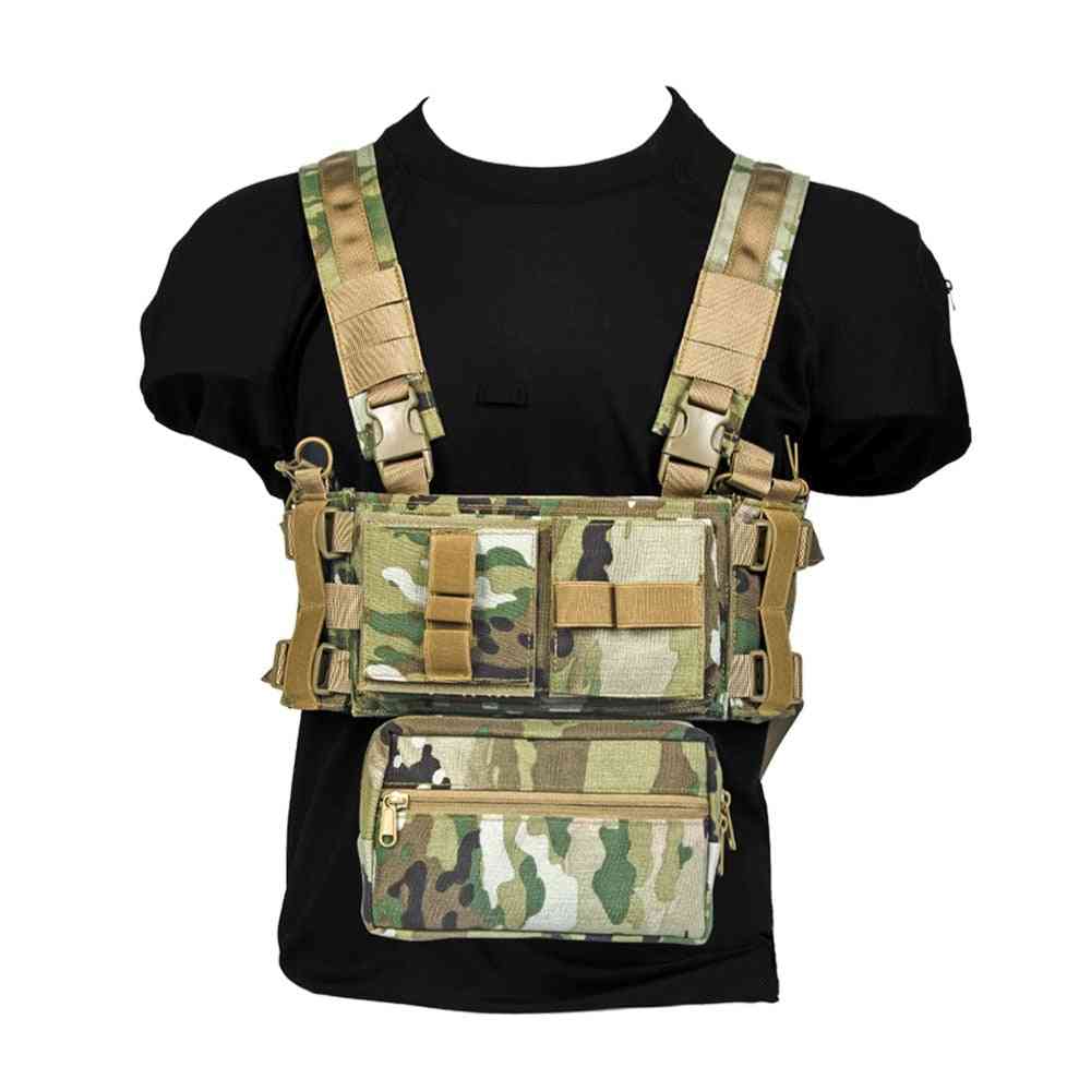 Micro Fight Chassis Tactical Chest Rig Hunting Vest With Sack Pouch