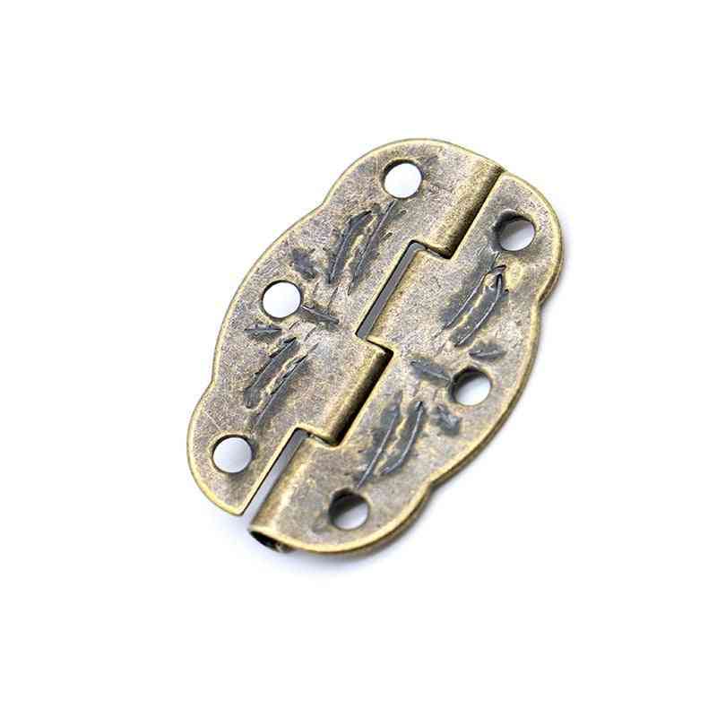 10stk antikke bronsehengsler skap minihengsel + 5stk små metallhaspelås