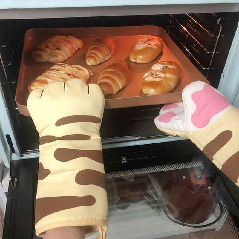 Cute Cat Paws Oven Mitts Gloves Anti-scald Microwave
